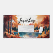 Aquarellfarben Herbstlandschaft Schreibtischunterlage (Tastatur & Maus)