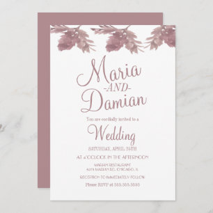 Aquarellfarben-Herbstlaube Illustration Blush Wedd Einladung