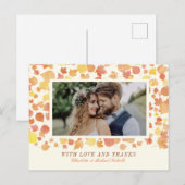 Aquarellfarben Herbstleaves Foto Danke Postcard Postkarte (Vorne/Hinten)