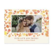 Aquarellfarben Herbstleaves Foto Danke Postcard