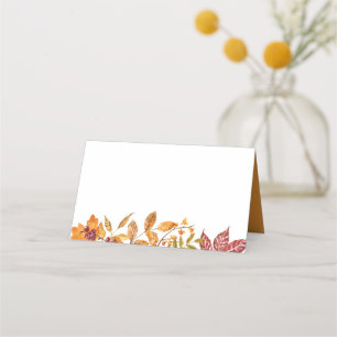 Aquarellfarben Herbstleaves Garland Hochzeit im He Platzkarte