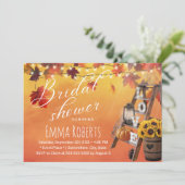 Aquarellfarben Herbstleaves Liebe Ladung Brautpart Einladung (Stehend Vorderseite)