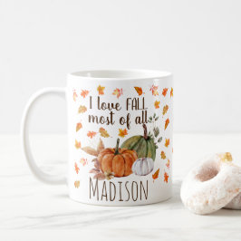 Aquarellfarben Herbstleaves Pumpkins I Liebe Herbs Kaffeetasse