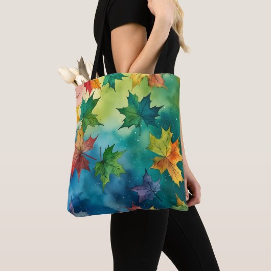 Aquarellfarben Herbstleaves Totbeutel Tasche (Von Nahem)