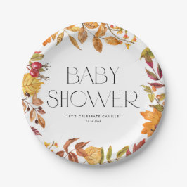 Aquarellfarben Herbstleaves Wreath Fall Babydusche Pappteller