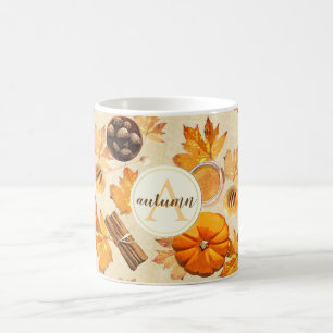 Aquarellfarben Herbstmagie Vintage Farbschattierun Kaffeetasse