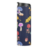 Aquarellfarben Herbstpilze | Monogramm Thermosbecher (Nach rechts gedreht)