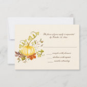 Aquarellfarben Herbstpumpen und Blätter Hochzeit RSVP Karte (Vorderseite)