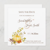 Aquarellfarben Herbstpumpen und Blätter Hochzeit Save The Date (Vorne/Hinten)