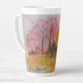Aquarellfarben Herbstwaldszene Latte Tasse (Linke Ecke)