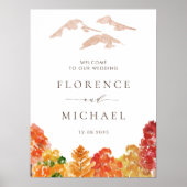 Aquarellfarben Herbstwoodlands Hochzeit im Herbst Poster (Vorne)