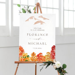 Aquarellfarben Herbstwoodlands Hochzeit im Herbst  Poster