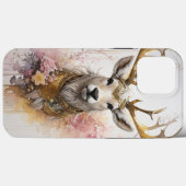 Aquarellfarben Hirsche Rosa Farben Moderne moderne Case-Mate iPhone Hülle (Rückseite (Horizontal))