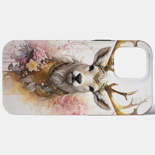 Aquarellfarben Hirsche Rosa Farben Moderne moderne Case-Mate iPhone Hülle (Rückseite (Horizontal))