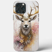 Aquarellfarben Hirsche Rosa Farben Moderne moderne Case-Mate iPhone Hülle (Rückseite)