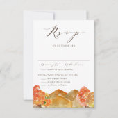 Aquarellfarben Hochzeit im Herbst Herbstlandschaft RSVP Karte (Vorderseite)