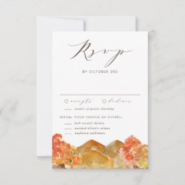 Aquarellfarben Hochzeit im Herbst Herbstlandschaft RSVP Karte