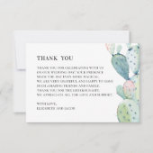 Aquarellfarben. Hochzeitskaktus. botanisch Dankeskarte (Vorderseite)