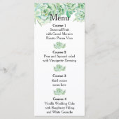 Aquarellfarben-Hochzeitsmenü Programm (Vorderseite)