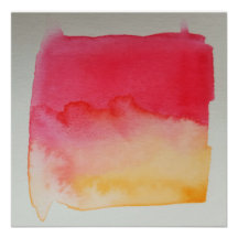 Aquarellfarben Horizons Gelbes rotes Poster drucke