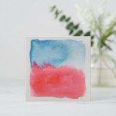 Aquarellfarben Horizons Red Blue Customizable Card (Stehend Vorderseite)