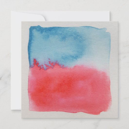 Aquarellfarben Horizons Red Blue Customizable Card (Vorderseite)