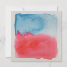 Aquarellfarben Horizons Red Blue Customizable Card
