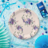 Aquarellfarben Hübsche Blume Lila Rosa Pappteller (Party)