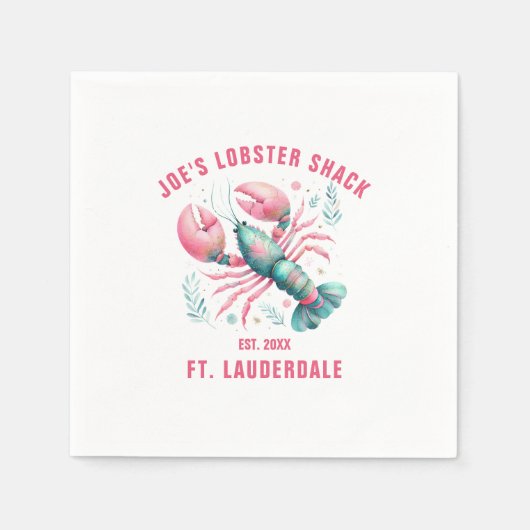 Aquarellfarben Hummer Illustration Benutzerdefinie Serviette (Vorderseite)
