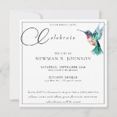 Aquarellfarben Hummingbird Celebration of Life Fot Einladung (Rückseite)