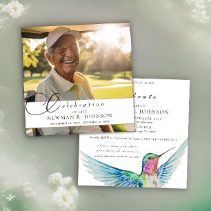 Aquarellfarben Hummingbird Celebration of Life Fot Einladung