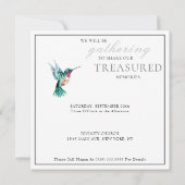 Aquarellfarben Hummingbird Celebration of Life Fot Einladung (Rückseite)