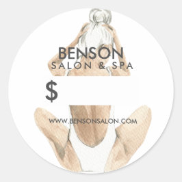 Aquarellfarben-Illustration | Zollspezifische Prei Runder Aufkleber