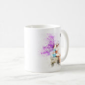 Aquarellfarben in Blau mit Monogramm Kaffeetasse (VorderseiteRechts)