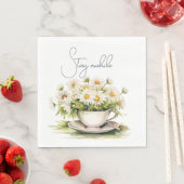 Aquarellfarben in Kaffeebechern mit Text Serviette (Beispiel)