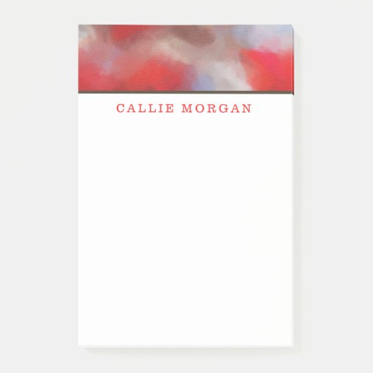 Aquarellfarben in Rot und Blau Post-it Klebezettel (Vorderseite)