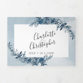 Aquarellfarben-Indigoklopf Dreifach Gefaltete Einladung (Cover)