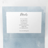 Aquarellfarben-Indigoklopf Dreifach Gefaltete Einladung (Innen Erste Seite)