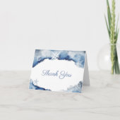Aquarellfarben Indigoozean Wasserdusche Geburtstag Dankeskarte (Vorderseite)