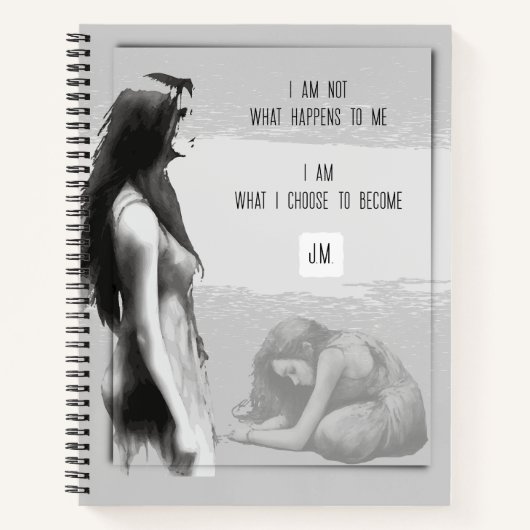 Aquarellfarben Inspiron Trauma Monogram Notizblock (Vorderseite)