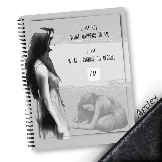 Aquarellfarben Inspiron Trauma Monogram Notizblock