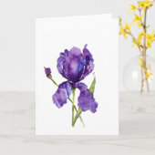 Aquarellfarben-Irisgraukarte ~ Leere Innenseite Karte (Gelbe Blume)