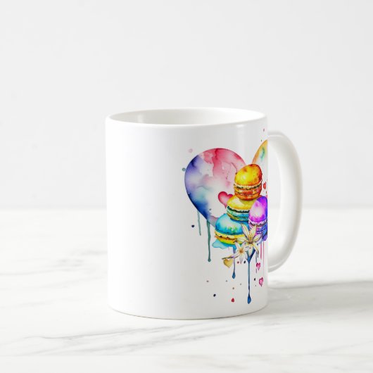 Aquarellfarben Kaffeetasse (VorderseiteRechts)