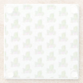 Aquarellfarben-Kaktus Blumenmuster Rosa Grün Glasuntersetzer (Rückseite)