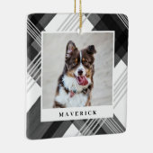 Aquarellfarben Kariert Pet Foto Weihnachten Keramikornament (Rechts)