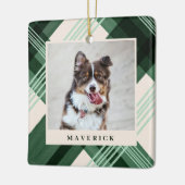 Aquarellfarben Kariert Pet Foto Weihnachten Keramikornament (Links)