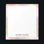Aquarellfarben Kariert warme Farbpalette Monogramm Notizblock<br><div class="desc">Elegantes personalisiertes Notizblock mit karierter Wasserfarbenleiste im Sommer warme Farbpalette aus Rosa,  Grau,  Lila,  Gelb und Creme,  Perfetct to tuck in Geschenke oder Paket für Online-Bestellungen,  Schreiben Sie eine persönliche Note für ein berufliches Aussehen.</div>
