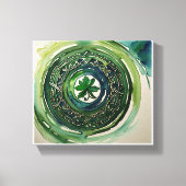 Aquarellfarben Kleeblatt Celtic Knot Canvas Print Leinwanddruck (Vorderseite)