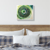 Aquarellfarben Kleeblatt Celtic Knot Canvas Print Leinwanddruck (Insitu (Schlafzimmer))
