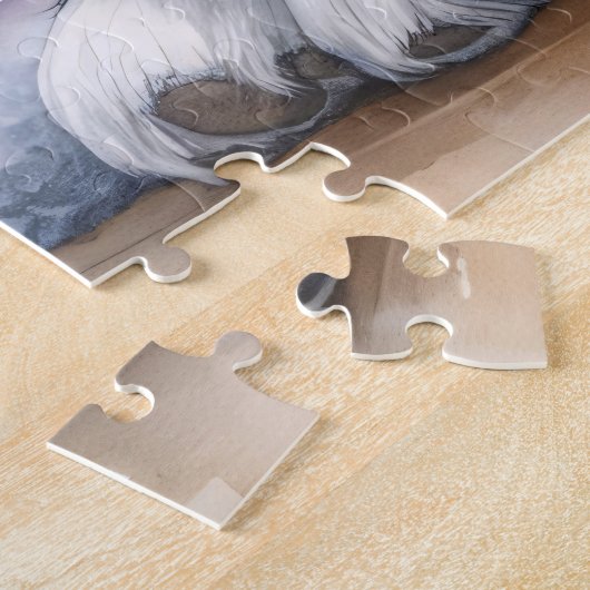 Aquarellfarben - Kleine Kollie Schlafen Weihnachte Puzzle (Seite)